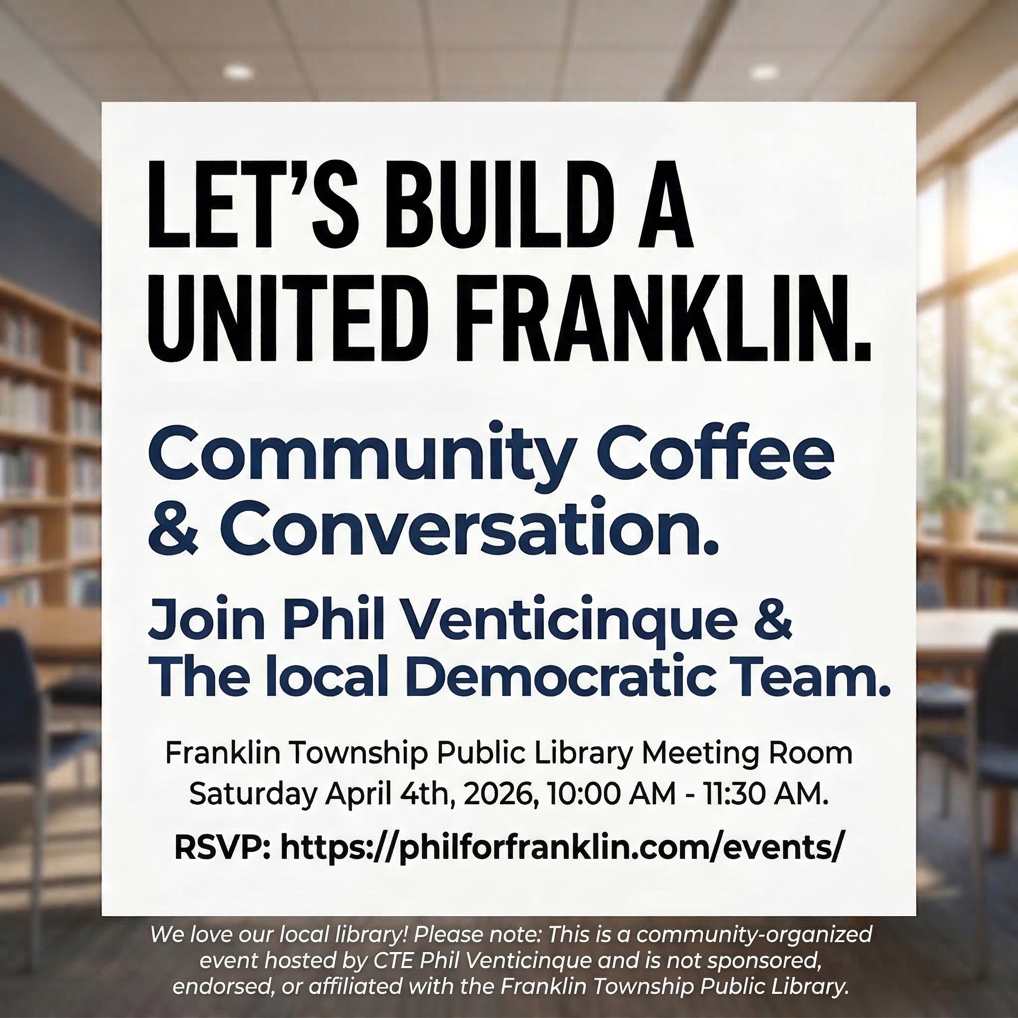 Let’s Get Together, Franklin Township! Community Coffee & Conversation